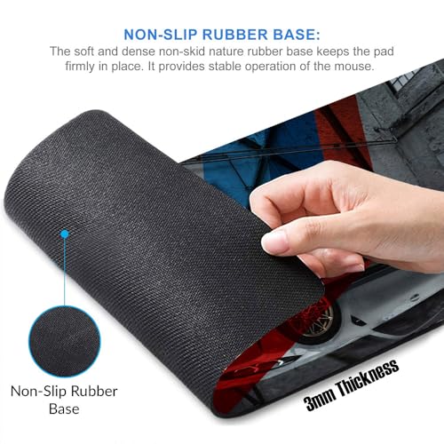 Image of Gadgets WRAP Extra Large Desk Mat Mouse Pad 18 x 36 Inch, Anti-Slip, Spill-Resistant, Ideal for Home, Office, Gaming Setups - White BMW M3