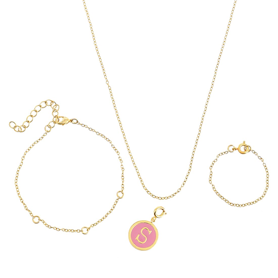 Valentine's Day Collection Alphabet S Pink Enamel Charm|Valentine Gift For Her|Gift For Wome|Gift For Her|