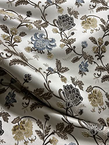 Premium Jacquard Floral Upholstery Fabric – Luxurious Woven Design for Home Décor, Crafts & Window Treatments – 54 inches Wide, Sold by the Yard (Elegant Blue) 4 Premium Jacquard Floral Upholstery Fabric – Luxurious Woven Design for Home Décor, Crafts & Window Treatments – 54 inches Wide, Sold by the Yard (Elegant Blue) - Image 3