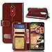 Produktbild pinlu® Premium Geschäfts Art Luxus PU Leder Etui Schutzhülle Für Wiko View XL Lederhülle Flip Case Brieftasche Mit Stand Function Innenschlitzen Design Braun