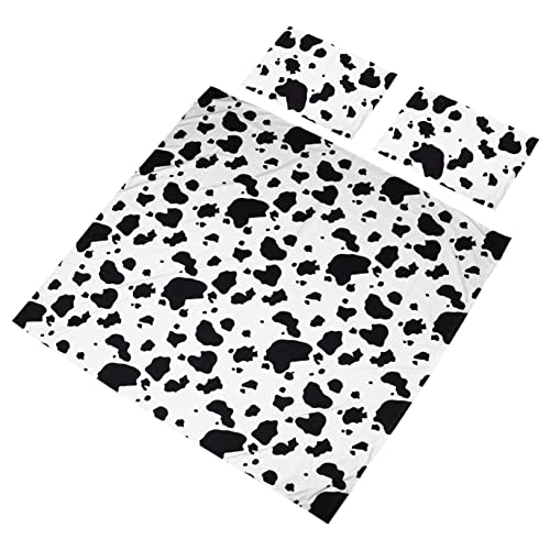 Homoyoyo Juego De Cama para Niños De 3 Piezas Estampado De Vaca, Funda Nórdica 200x200 Cm y Dos Fundas De Almohada 50x70 Cm, Algodón Suave, Diseño Nórdico, Lavable, Decoración para Habitación