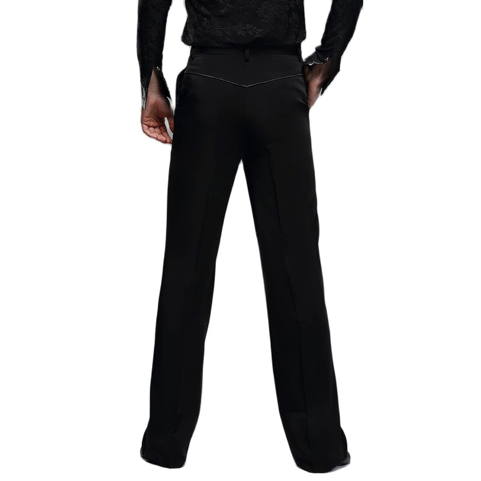 Pantalon de danse classique pour homme avec passant de ceinture pour la compétition Noir