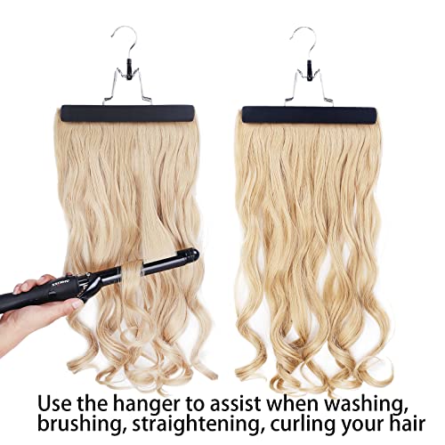 RJMBMUP Hair Extensions Storage Bag with Hanger Hairpieces Storage Holder Wigs Carrier Case for Store Style Hair Black Color - Image 4