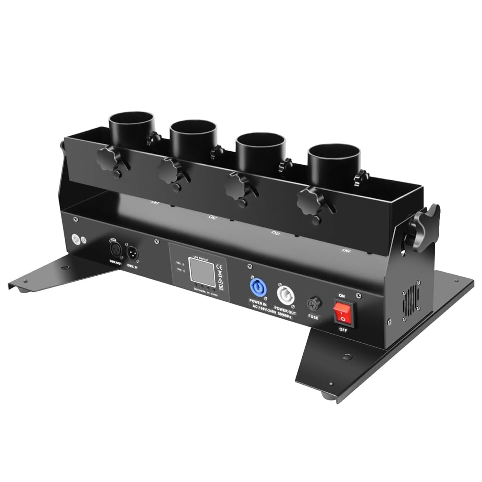 Máquina de cañón de confeti Lanzador de máquina de confeti Cañón 4 disparos con DMX512 y efecto de escenario remoto Altura del chorro de 8-10 m para fiestas, bodas