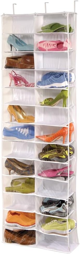 Richards Homewares Over The Door Shoe Organizer, 26-Pocket, Clear Vinyl