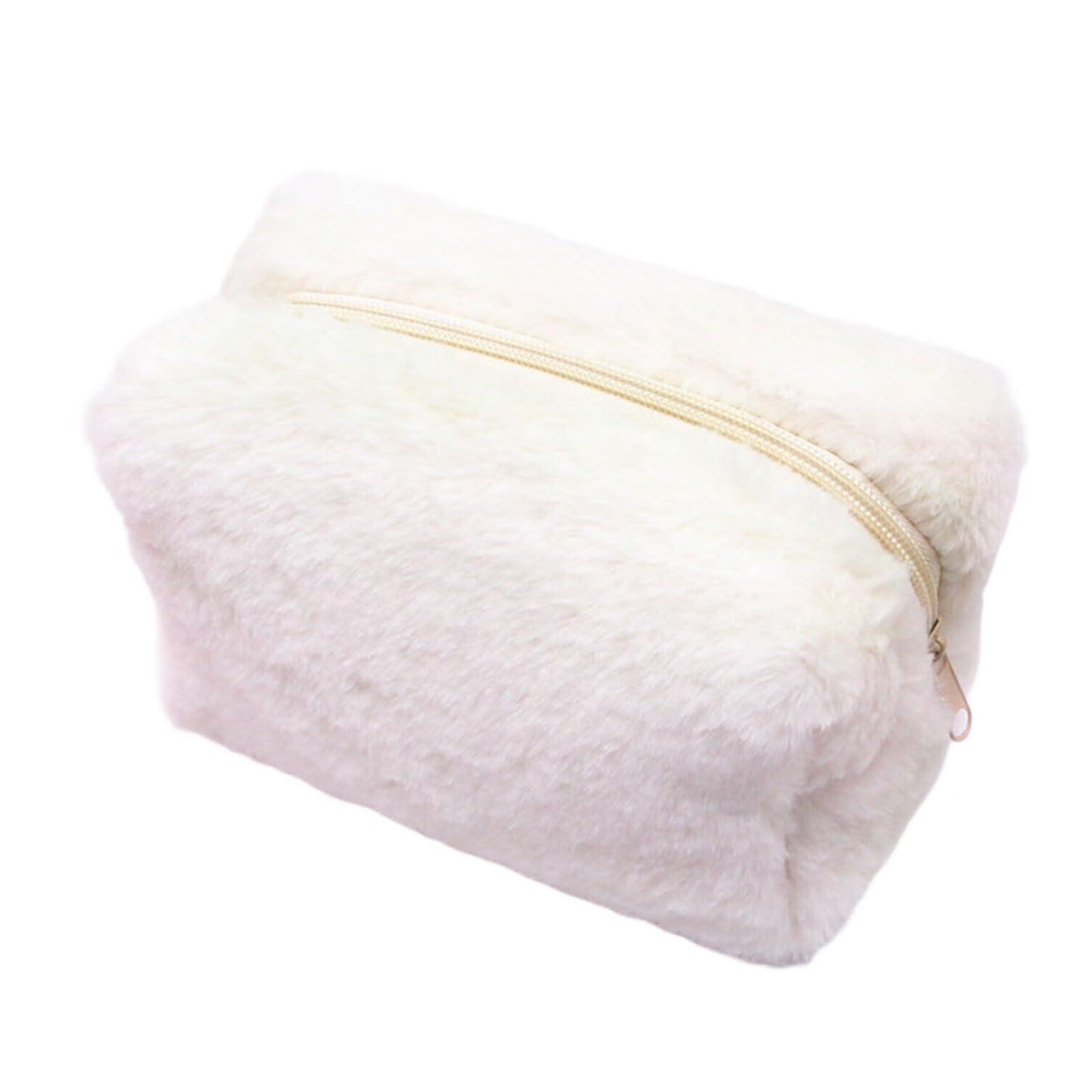 Buxuaaaa Women's White Makeup Bag With Zippered Storing Beauty Products In Styles Suitable For Students Professional And Trendsetters Everyday Use Cosmetic Bag