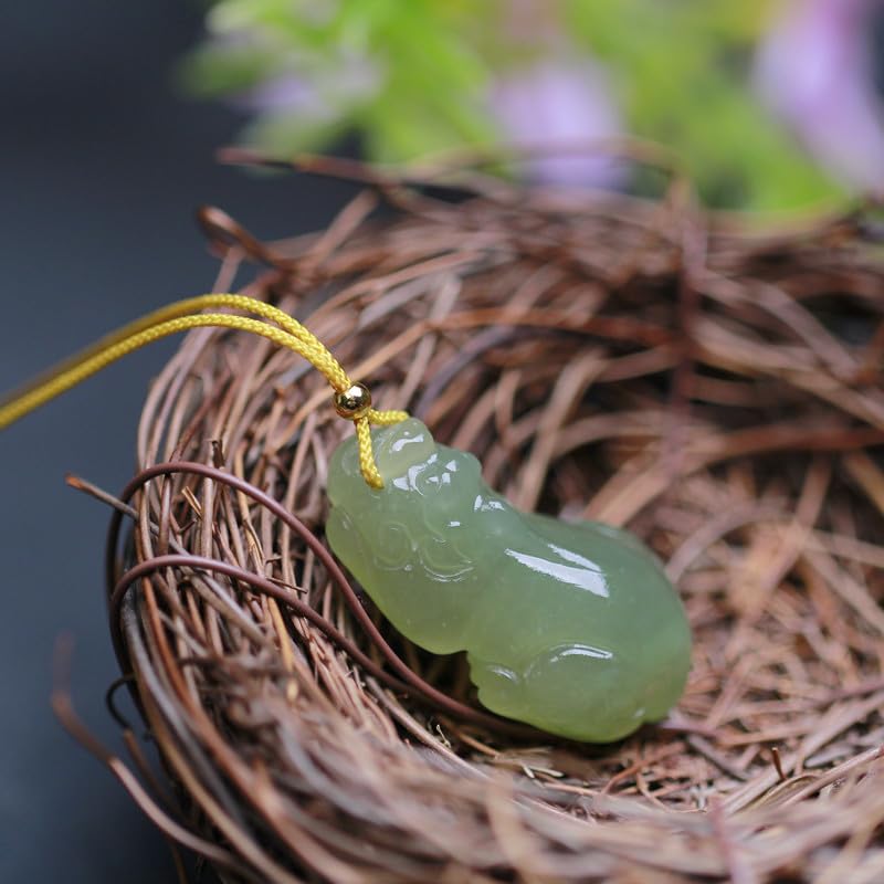 EAGLEG Ciondolo naturale Hetian Yuqing Water Pixiu con accessori di perline di diaspro per ragazzi e donne
