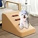 Dog Steps Ramp for Easy Access to Furniture with Gentle Incline, Khaki 3 Step