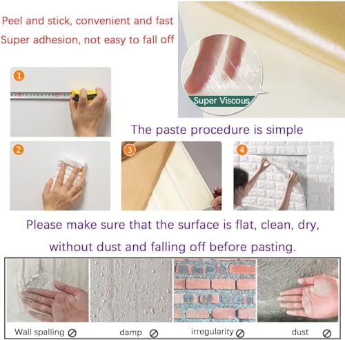 Image of Self-Adhesive Waterproof PE Foam 3D Wall Panels Wallpaper Sticker for Bathroom, Living Room, and Home Decoration (70 x 77cm, Appx. 5.8Sq Feet) (100, Blue)