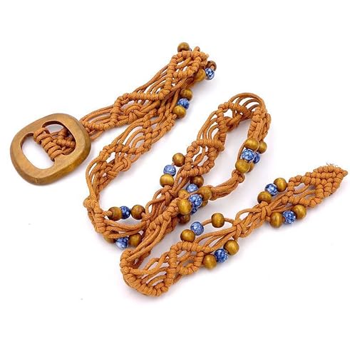 Handmade Beaded Braided Belt Women's Bohemian Compilation Dress Jeans Belt 5