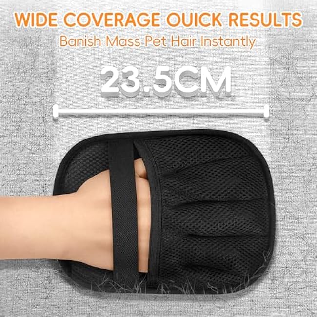 Electrostatic Pet Hair Remover Glove, Reusable Pet Hair Removal Glove for Dog & Cat Grooming, Double Sided Static Pet Hair Fur Remover Tool Mitt Gloves, Pet Hair Cleaning Glove for Dogs & Cats (2PCS)-uAs1ltkX