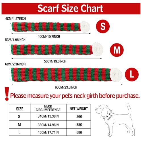 ZTA Dog Knitted Scarf for Dogs Cats Santa Red Green Scarf Winter Neck Warmer Pet Apparel Costume (Large) - Image 4