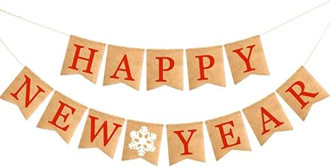 Amazon Co Jp Bestoyard お正月ガーランド 飾り 新年ガーランド Happy New Year 新年飾り お祝い オーナメント 新年小物 紐付き おもちゃ