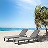 Outdoor chaise lounge set of 2 adjustable pool lounge chair with 5 positions backrest waterproof sun loungers for garden pool beach patio deck sunbathing  urban country home decor