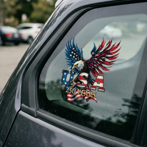 Image of 2-Piece USA 250th Anniversary Patriotic Car Decal