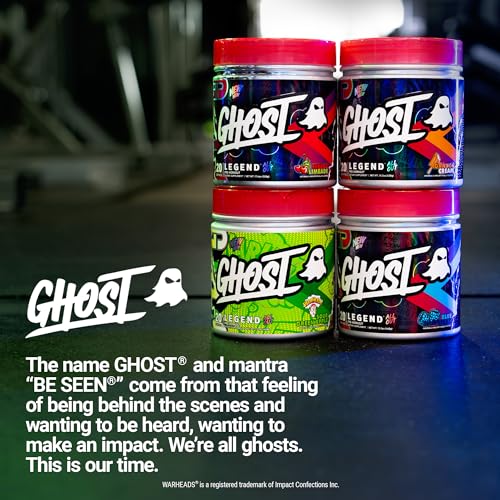 Image of GHOST Legend All Out Pre-Workout Powder, Blue Raspberry - 20 Servings - Pre-Workout Supplement for Men & Women - Energy & Pumps - Caffeine, Citrulline, Beta Alanine, Betaine, NO3-T - Sugar Free