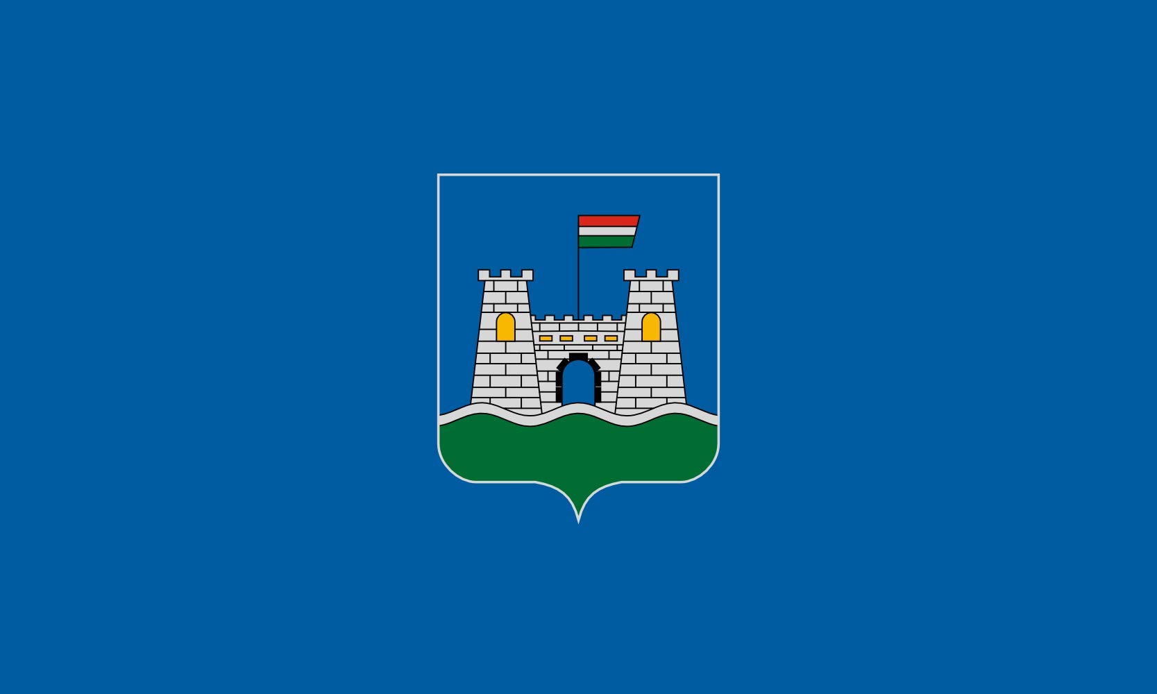 Drapeau Mihályi község grand format pavillon tissu extérieur