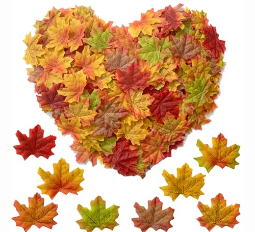 RUIXUE® 400 Hojas de Otoño 8 Mezclas, Hojas Artificiales de otoño, Decoracion otoño, Adecuado para Decoraciones de Boda,Decoraciones de Fiesta,...