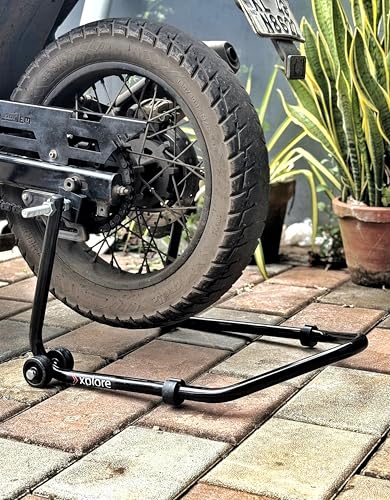 Image of xplore High Quality Universal Paddock Stand With Swingarm L Supports For All Bikes Upto 300kg Weight (Lifetime Spare Parts Replacement Availability & 5 Years Frame Warranty) (black)
