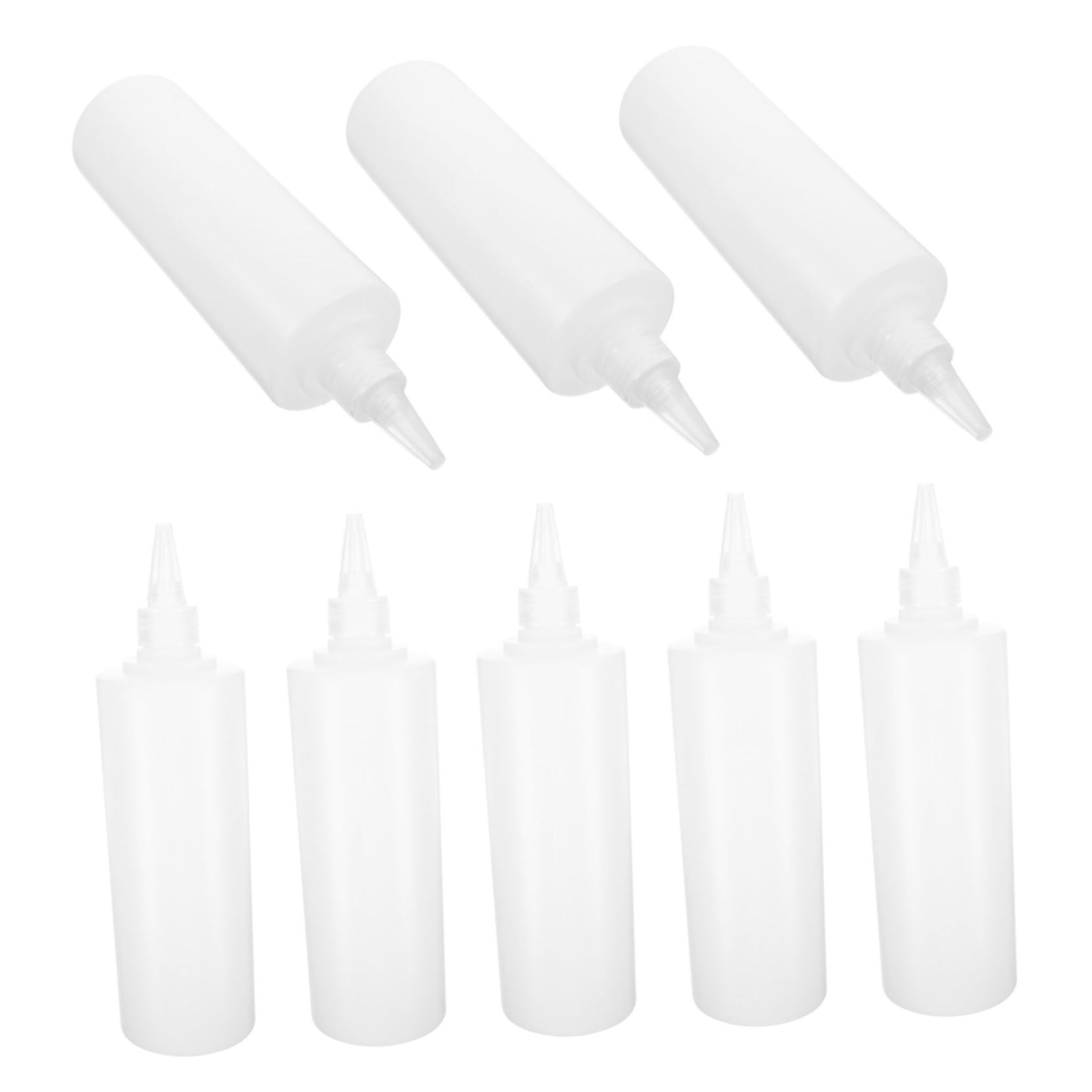 STOBAZA 8pcs Squeeze Bottle Condiment Dispensers for Salad Dressing Ketchup Mustard Syrups Precision Nozzle for Accurate Dispensing Reusable Portable for Home Outdoor Use
