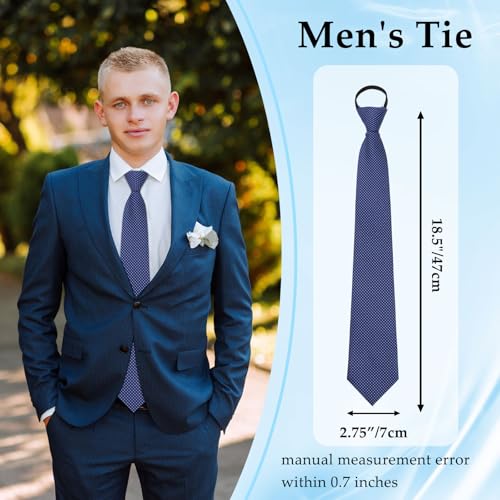 Image of Mens Ties Zipper Ties for Men, Pre Tied Mens Tie 4 Pack Adjustable Mens Neckties for Business Wedding Party