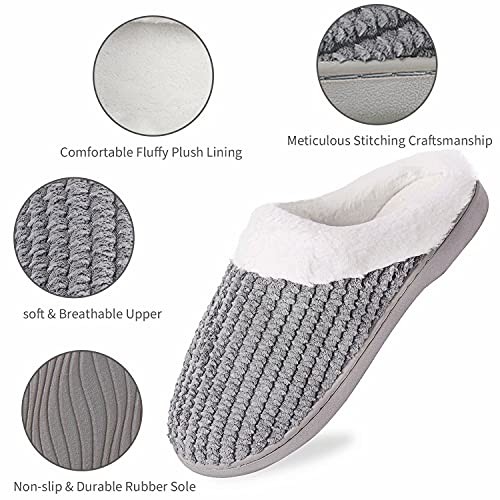 Image of YALOX Slippers for Womens Warm Memory Foam Anti-Slip House Shoes Comfortable Cotton Slippers Home Bedroom Shoes Indoor & Outdoor