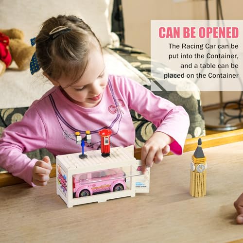 Chenxuanbro 714513 Pink Car Multi-Model Building Block Kit For Boys And Girls.Top Stem Construction Toys.Cute Building Block Sets Suitable thumb #3