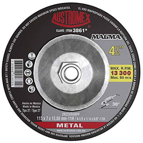 Austromex -3861 ROUGH METAL DISC T-27A 4-1 / 2x1 / 4x5 / 8 
