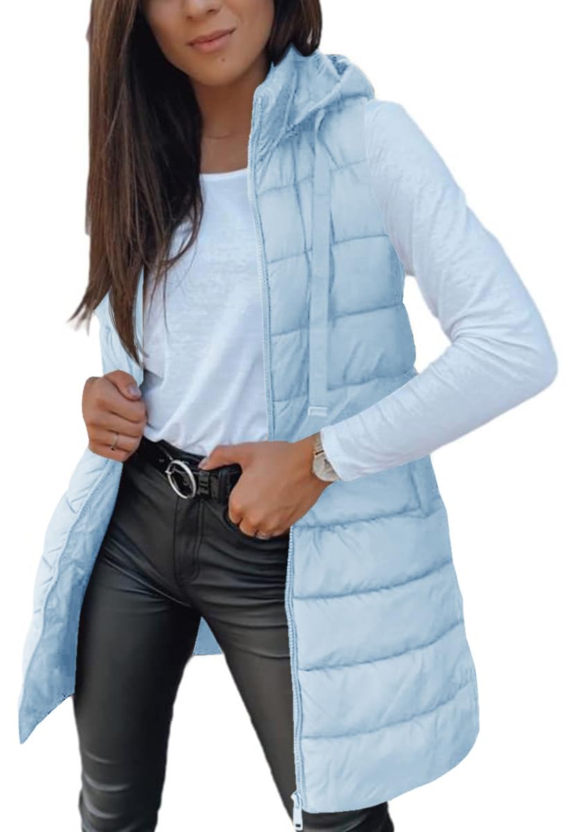 veatzaer Women Solid Sleeveless Hood Turtle Neck Down Jacket Vest Winter Warm Midi Long Puffer Jacket-picture-34