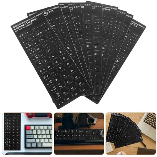 Protector de teclado portátil blanco y pegatinas de letras individuales PVC 7