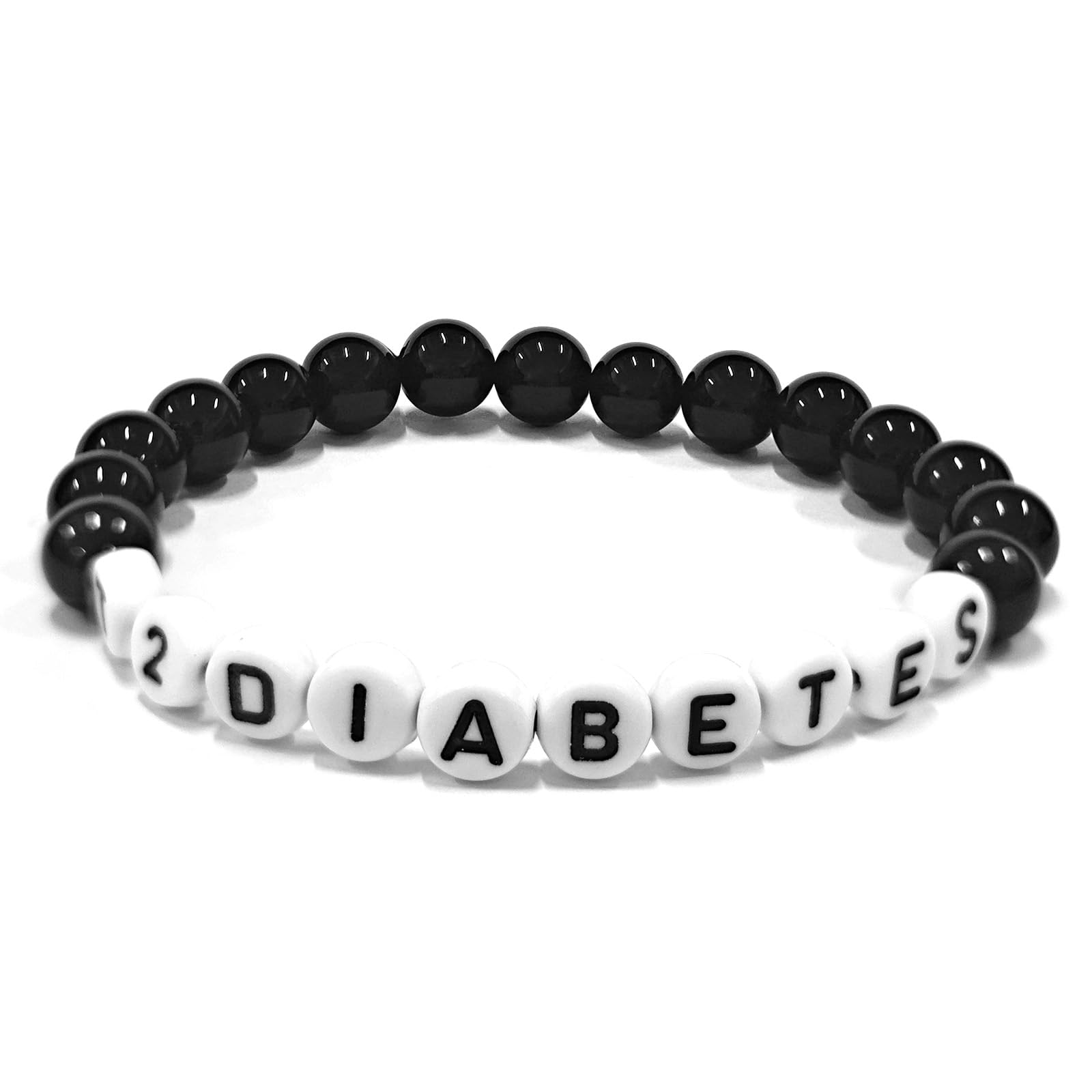 Medical Alert Bracelets for Women Men uk Medic Ladies ID Bangle Elastic Jewelry Tag Obsidian Beaded Acrylic SOS Bracelet Gift Card Accessories