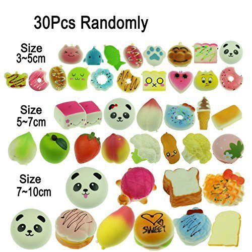 LEMO 30PCS Random Soft Kawaii Panda Bread Mini Donuts Phone Straps Charms Gifts TO380