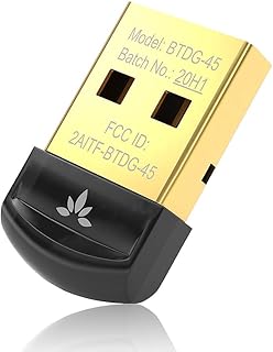 Avantree DG45 USB Bluetooth Adapter for PC, 5.0 Bluetooth Dongle for PC Computer Desktop Laptop, Wireless Transfer for Bluetooth Headphones Speakers Keyboard Mouse Printers Windows 11/10/8.1/8