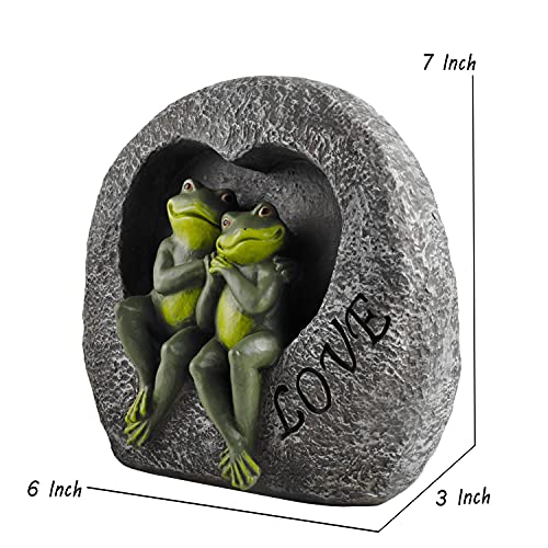 Durabledelights Lover Frog Decor Garden Frogs Couple Statues Romantic Resin Animal Figurine Frog Stuff Outdoor Lawn Accessories 7 Inch #TOP4