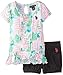 U.S. Polo Assn. Little Girls' Hi/Low Peplum Top with Denim Short