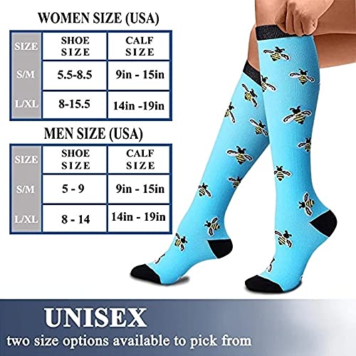 Sportsokken Compressie Sokken Running Men Dames Sokken Atheletic Animal Pattern Outdoor Running Wandelen Knie Hogedrukkousen Lichte wandelsokken (Color : WYS001-133, Grootte : S-M) - Afbeelding 7