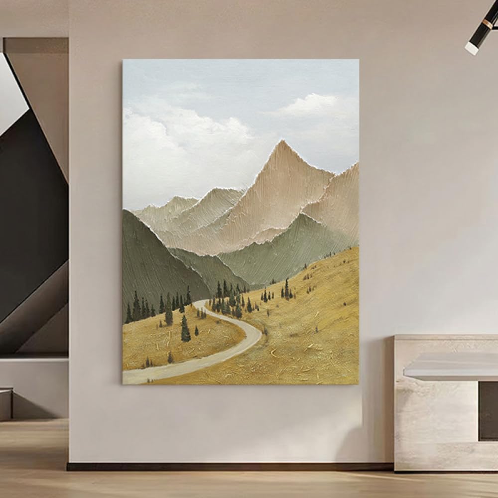 Peinture à l'huile peinte à la main | Tableau abstrait de luxe grand format pour salon