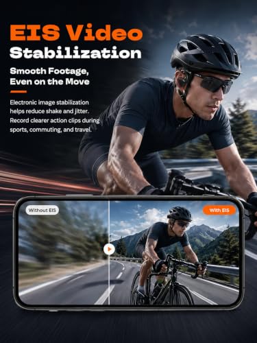 Image of E12 Bone Conduction Headphones with Camera, Open-Ear Bluetooth Earbuds