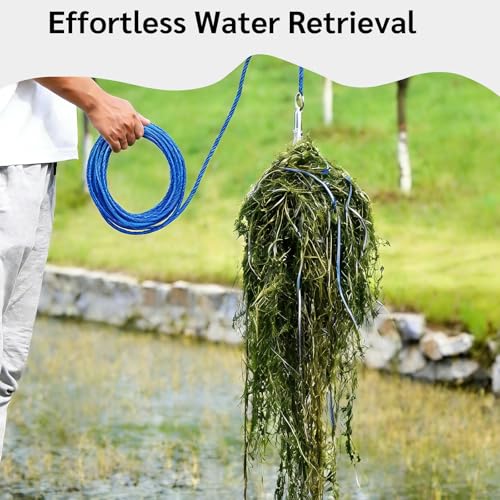 Yiliaw Gaff Hook, Grappling Hook with Rope, 50FT Nylon Rope, Stainless Steel 3-Claw Grapple Hook for Retrieval, Salvage & Magnet Fishing - Thumbnail 2