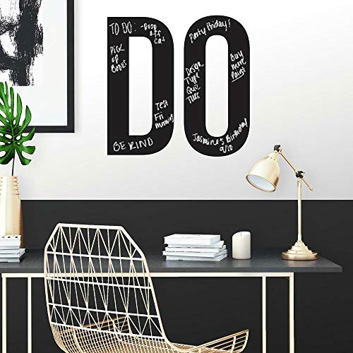 RoomMates RMK3720SCS Do Motivational Chalk/Blackboard Peel and Stick Wall Decals, Black, White, 2 Sheets 9" x 17.375"