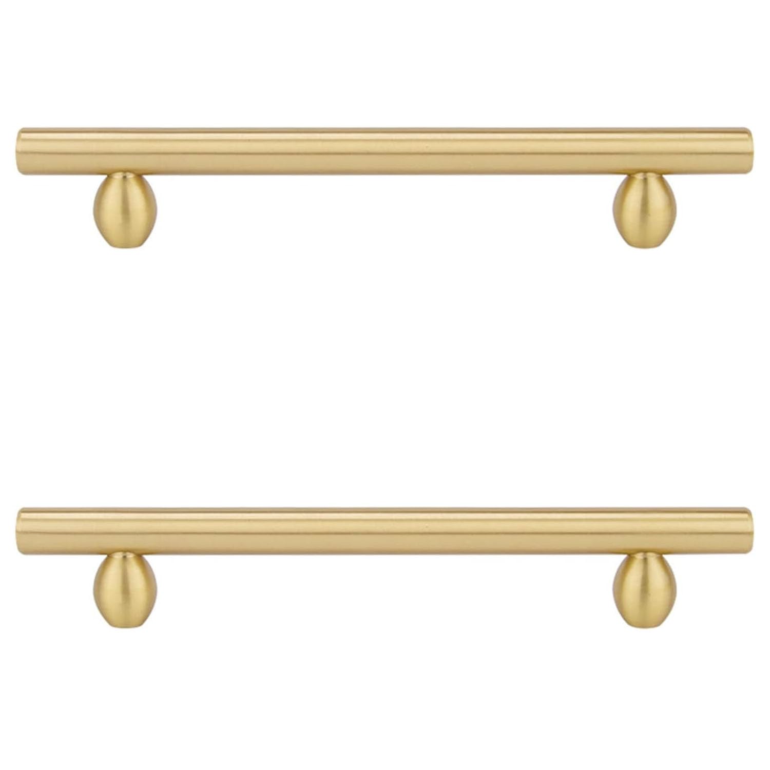 Poignée de meuble cuivre pur T barre 128mm laiton placard cuisine
