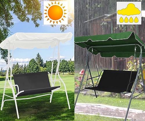 Copertura di ricambio per dondolo resistente e impermeabile, in tessuto Oxford 600D, per sedia a dondolo a 2/3 posti, per veranda, veranda, giardino, protezione da giardino, colore grigio (148 x 49,8