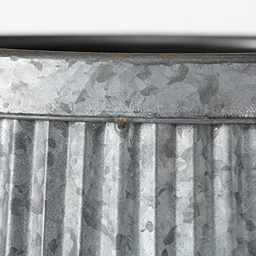 WHW-Whole-House-Worlds-French-Country-Style-Belly-Bucket-Planters-Set-of-3-Galvanized-Metal-Corrugated-Cache-Pots-Rustic-Wash-Basin-from-Over-1-Ft-Diameter-17-12-Inches WHW Whole House Worlds French Country Style Belly Bucket Planters Set of 3 Galvanized Metal Corrugated Cache Pots Rustic Wash Basin from Over 1 Ft Diameter 17 12 Inches