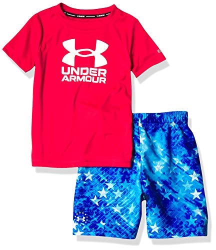 Under Armour Boys' Swim Trunks, RED, 7