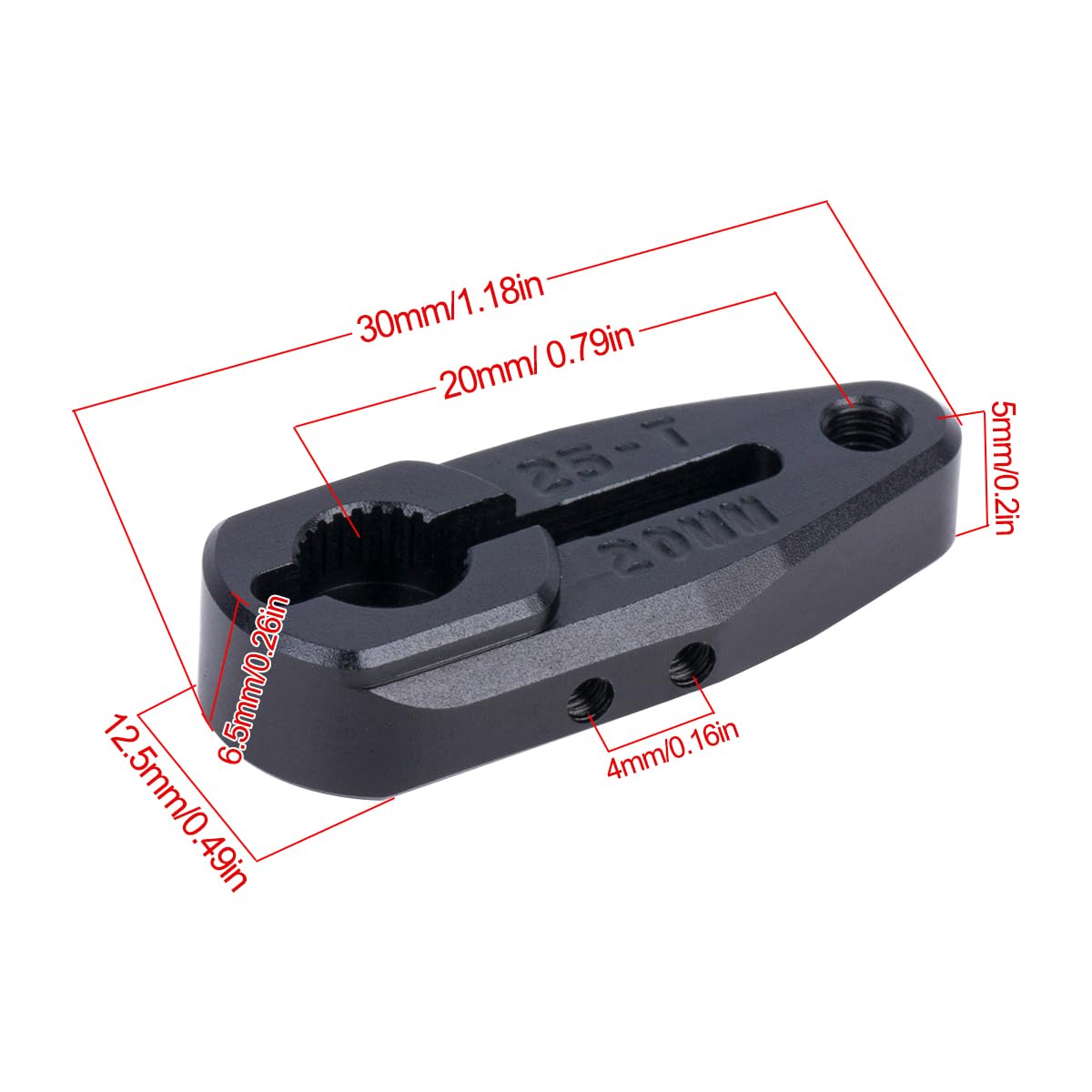 25T Servo Horn 24mm 20mm 7075 Aluminum for Servo Arms 1/10 RC Protek Savox Futaba Servo 1/10 Arrma Buggy Granite Monster Truck Raider 2WD (Titanium 20mm)