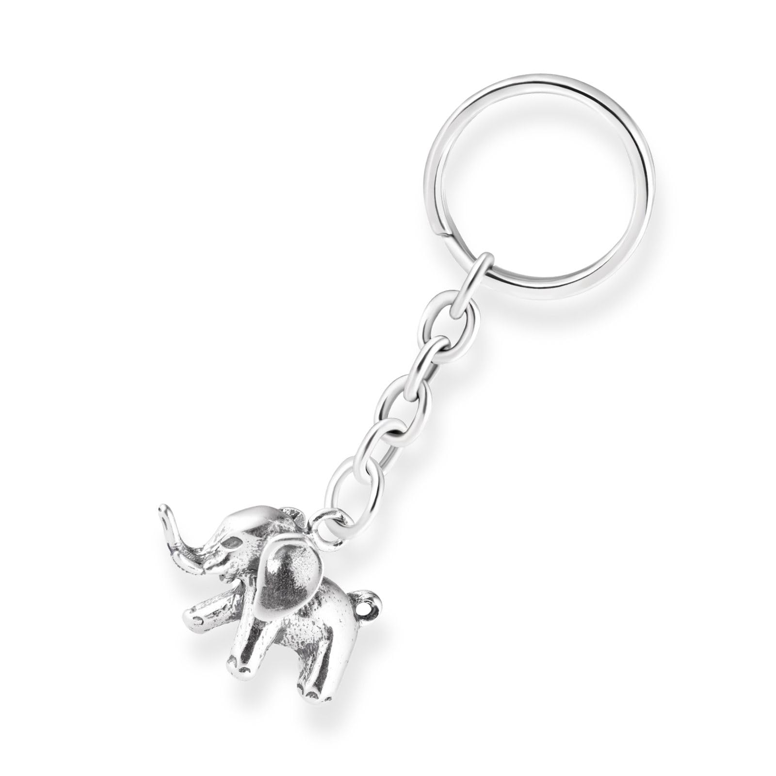 Herren Schlüsselanhänger Elefant Aus 925 Sterling Silber Oxidiert