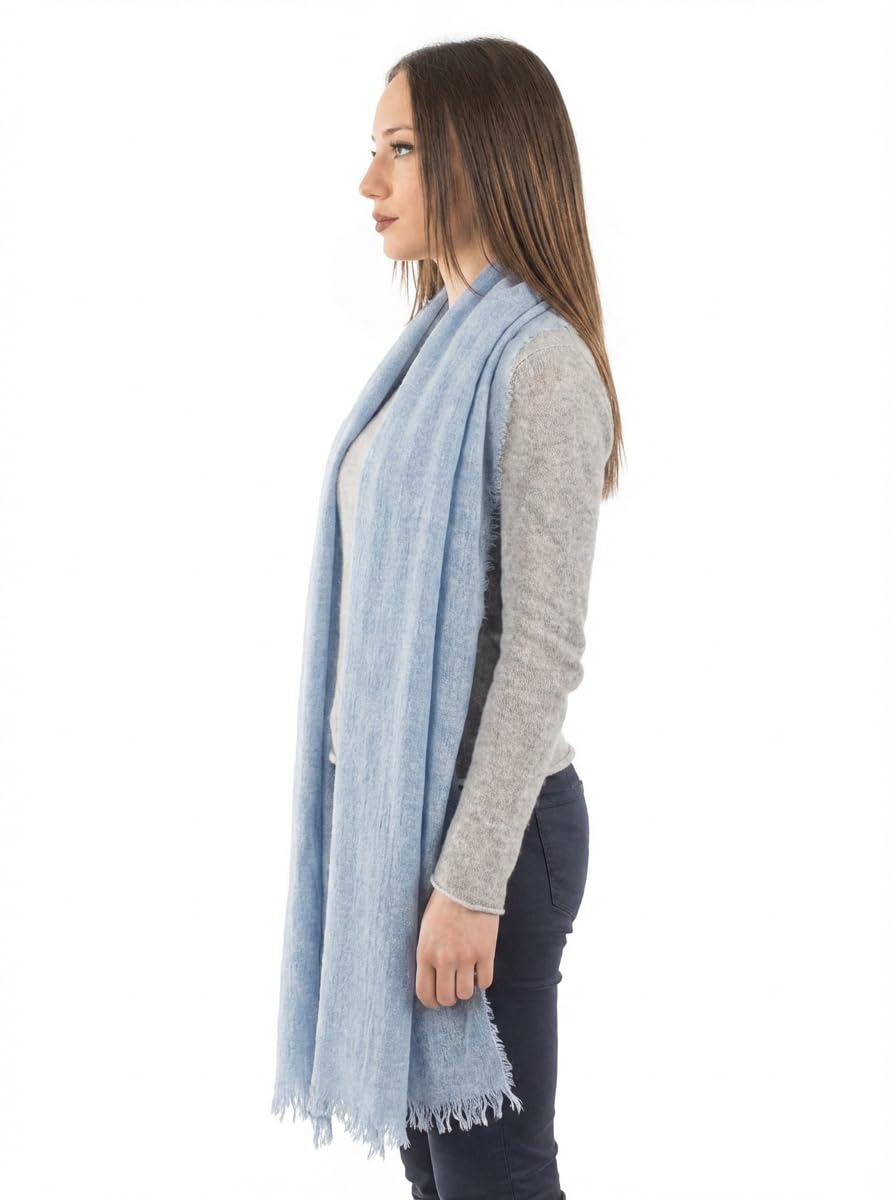 DALLE PIANE CASHMERE Pashmina Femme 100% Cachemire | Pashmina légère pour le printemps et le voyage, 70x200cm, châle polyvalent toute l'année, un cadeau raffiné Made in Italy