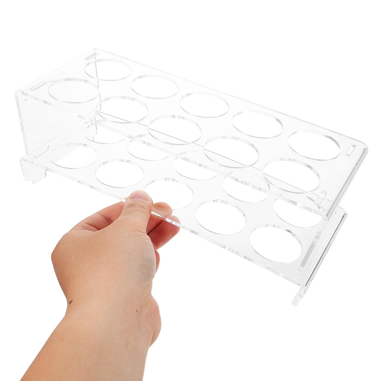 Gadpiparty Eierhalter KüHlschrank, zu 20 Eier Abnehmbar, für Den KüHlschrank Mit Rutschfestem Boden Platzsparender ZweistöCkiger Eierhalter