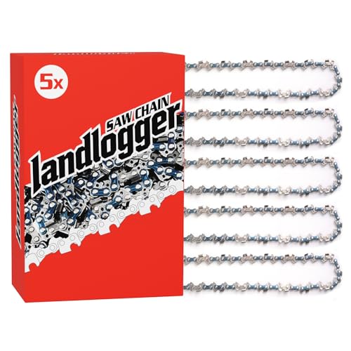5 Pack 18 Inch Chainsaw Chain 3/8 LP Pitch .050 Gauge 62 Drive Links Fits Poulan Kobalt Echo Ego Greenworks and More