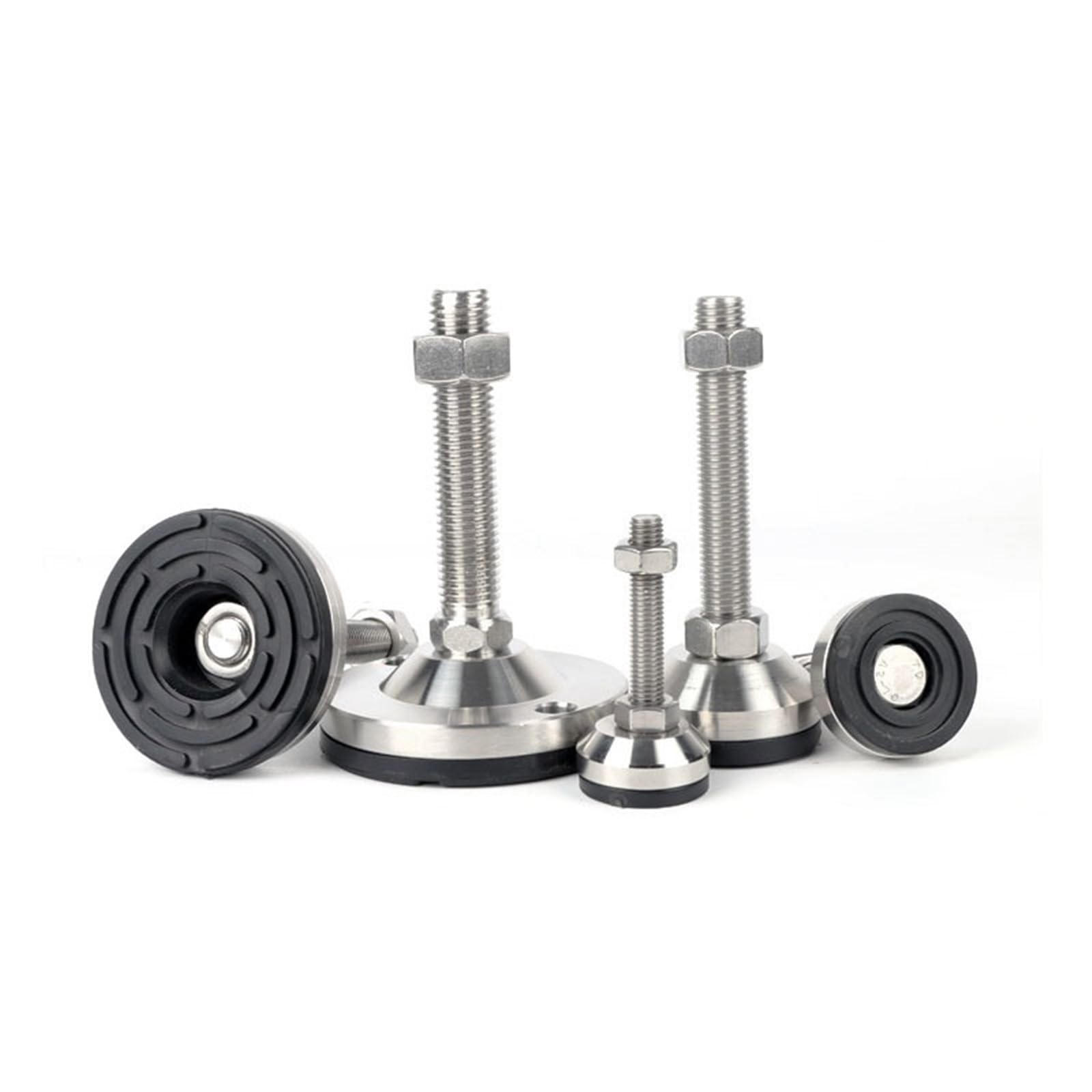 Rialzi Per Mobili Piede fisso regolabile for carichi pesanti, 4 pezzi, in acciaio inossidabile, antiscivolo, for mobili di macchinari industriali(50xM12x50mm)